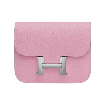 HERMES Calfskin Clutch Wallet Fanny Pack Women's Brocade Gourd Purple