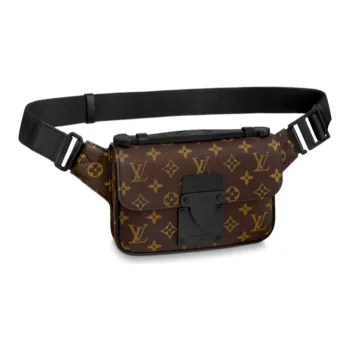 LOUIS VUITTON Coated Canvas With Leather Trim Shoulder Bags Sling Bag Fanny Pack Regular Men's Brown/Black