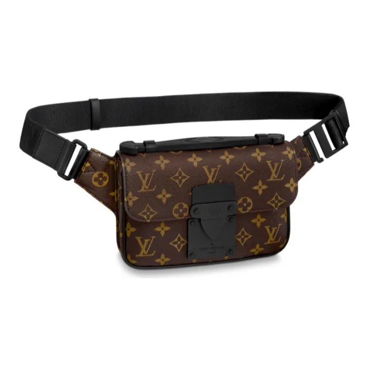 LOUIS VUITTON Coated Canvas With Leather Trim Shoulder Bags Sling Bag Fanny Pack Regular Men's Brown/Black-0