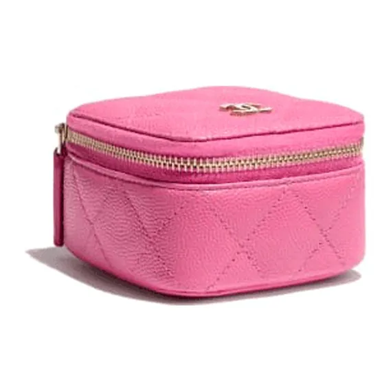 CHANEL Grain Caviar Calfskin Small Jewelry Pouch Coin Purse Women's Pink-2