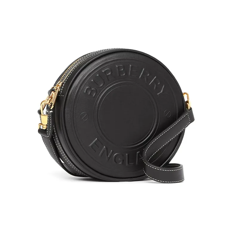 Burberry Louise Cow Leather Round Bag Fanny Pack Wrist Bag Handheld Crossbody Bag Shoulder Bag Women's Black-1