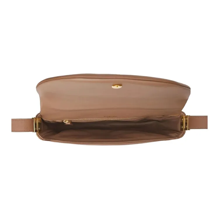 Burberry Olympia Dyed Lambskin Ellenria Half Moon Bag Portable Crossbody Bag Shoulder Bag Women's Brown-4