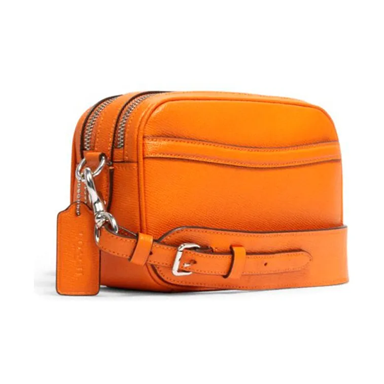 COACH Jes Litchi Grain Leather Camera Bag Shoulder Bag Crossbody Bag Small Size Women's Saffron-1