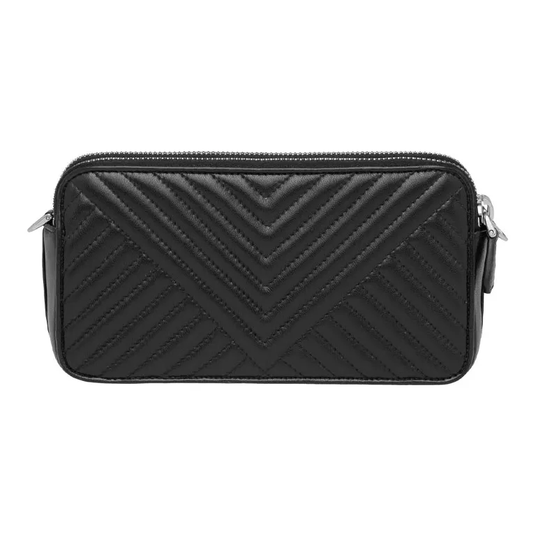 PRADA Soft Sheep Leather Clutch Mini Women's Black-2