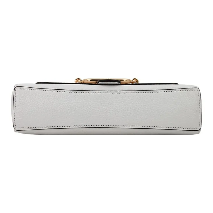 COACH Jade Leather Shoulder Bag, Portable Crossbody Bag Women's White Monogram-4