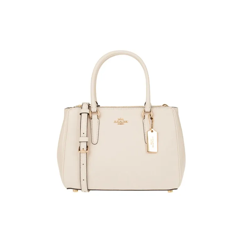 COACH Surrey Cow Leather Portable Crossbody Bag One Shoulder Crossbody Killer Handbag Small Size Women's White-0