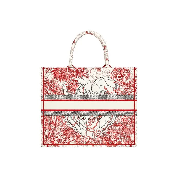 DIOR BookTote Polyester Totes Handbags Regular Women's Red-3