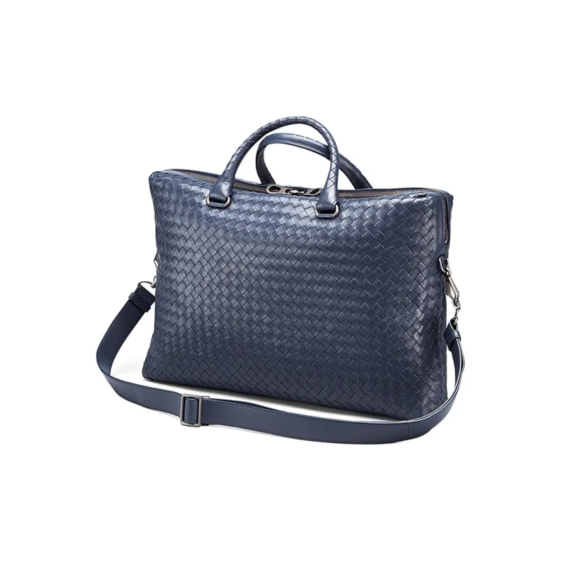 Bottega Veneta Calfskin Shoulder Bag Crossbody Bag Handbag Regular Men's Blue-1