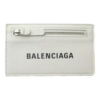 Balenciaga Cow Leather Coin Purse, Card Holder Women's White