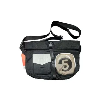 LiNing Canvas Sling Bag, Canvas Bag, Shoulder Bag, Crossbody Bag Regular Unisex Black