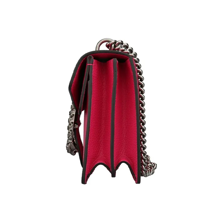 GUCCI Leather Wine God Treasure Single Shoulder Crossbody Bag Small Size Women's Fuchsia-2