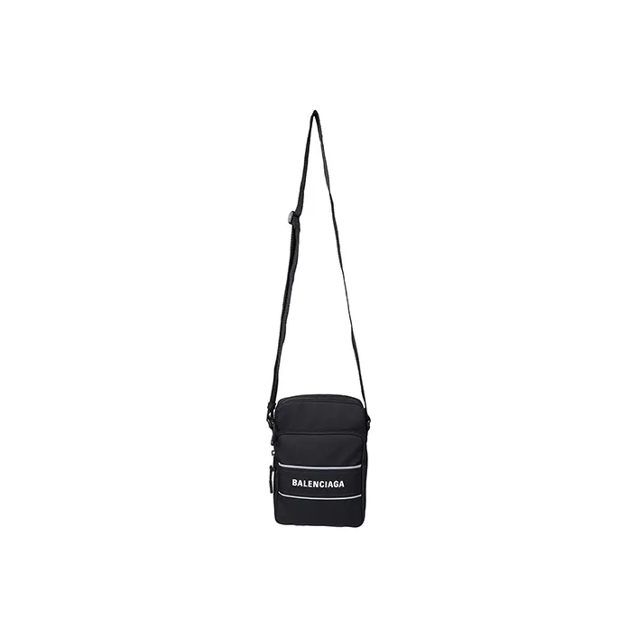 Balenciaga Nylon Messenger Bag, Shoulder Bag Unisex Black-4