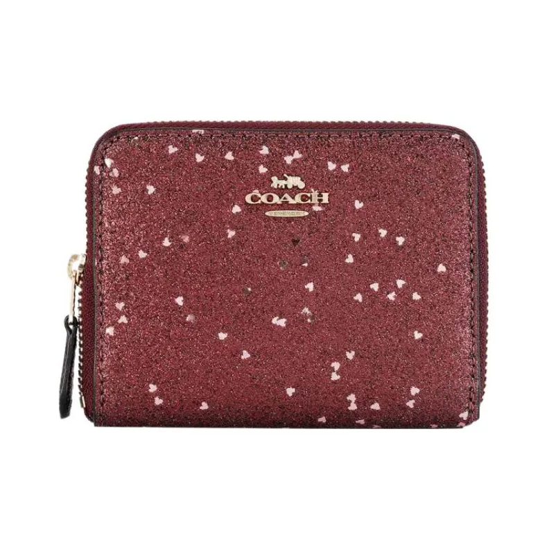 COACH Boxed Leather Wallet With Money Clip Gift Box And Clutch Included Women's Red-1