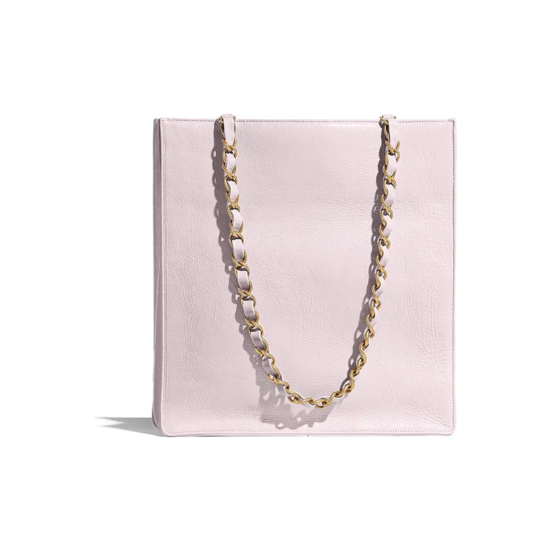CHANEL Calfskin And Gold Metal Shoulder Bag Women's Purple Lilac-3