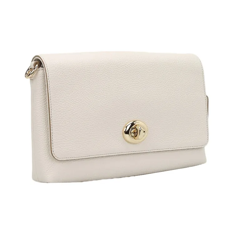 COACH Crosstown Litchi Grain Cow Leather Shoulder Bag Crossbody Bag Women's Chalk White-1