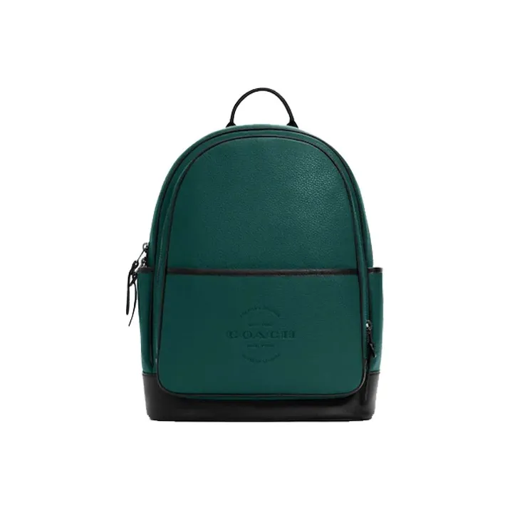 COACH Thompson Leather Backpack Large Size Men's Green-0