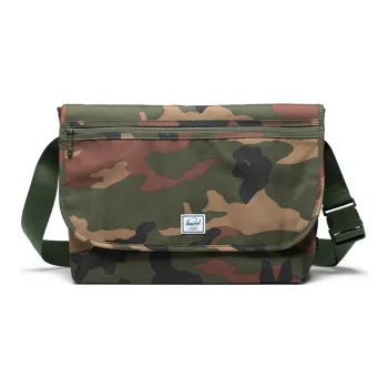 Herschel Polyester Messenger Bag Shoulder Bag Crossbody Bag Medium Size Unisex Forest Green Camouflage