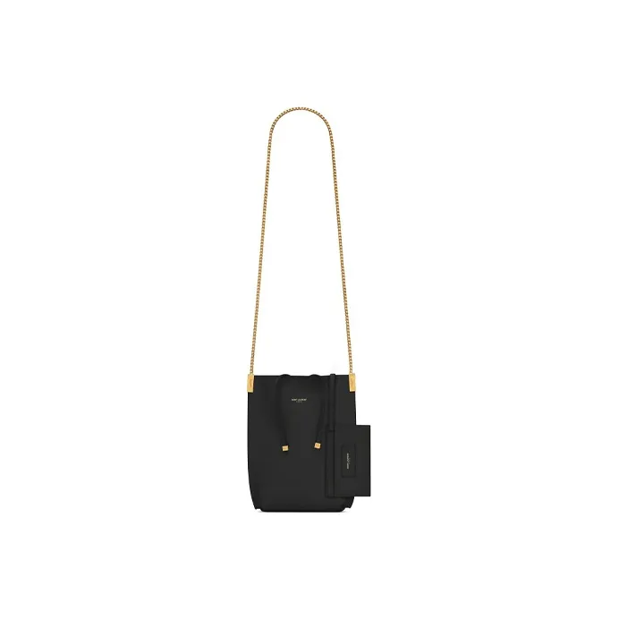 SAINT LAURENT Suzanne Patent Leather Leather Hobo Bag Handbag Shoulder Bag Women's Black-2