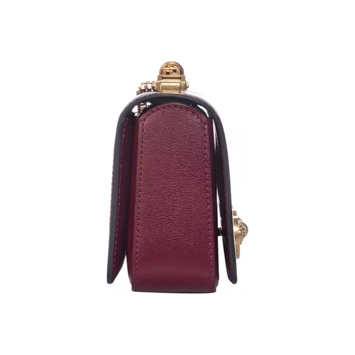 VERSACE Cow Leather Shoulder Bag, Crossbody Bag Mini Women's Paste Purple Color-3