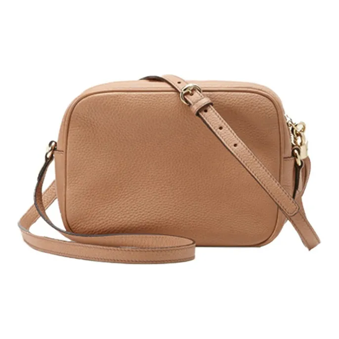 GUCCI Soho Leather Camera Bag Shoulder Bag Crossbody Bag Small Size Women's Light Brown-3