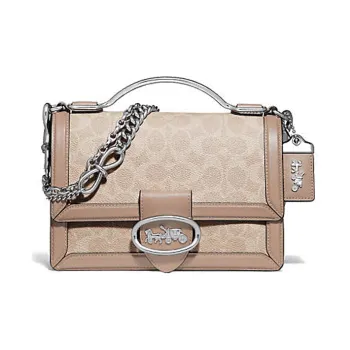 COACH Riley Leather Handbag Crossbody Bag Shoulder Bag Small Size Women's Light Sandy Brown