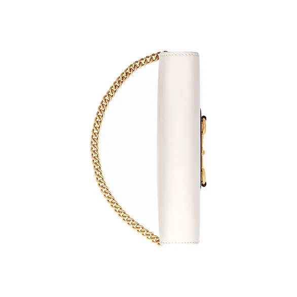 GUCCI Horsebit 1955 Leather WOC Mini Bag Shoulder Bag, Crossbody Bag Trumpets Women's White-4