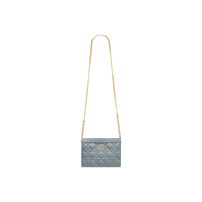 DIOR Caro Soft Cow Leather Shoulder Bag, Crossbody Bag, Clutch Regular Women's Powder Blue-3