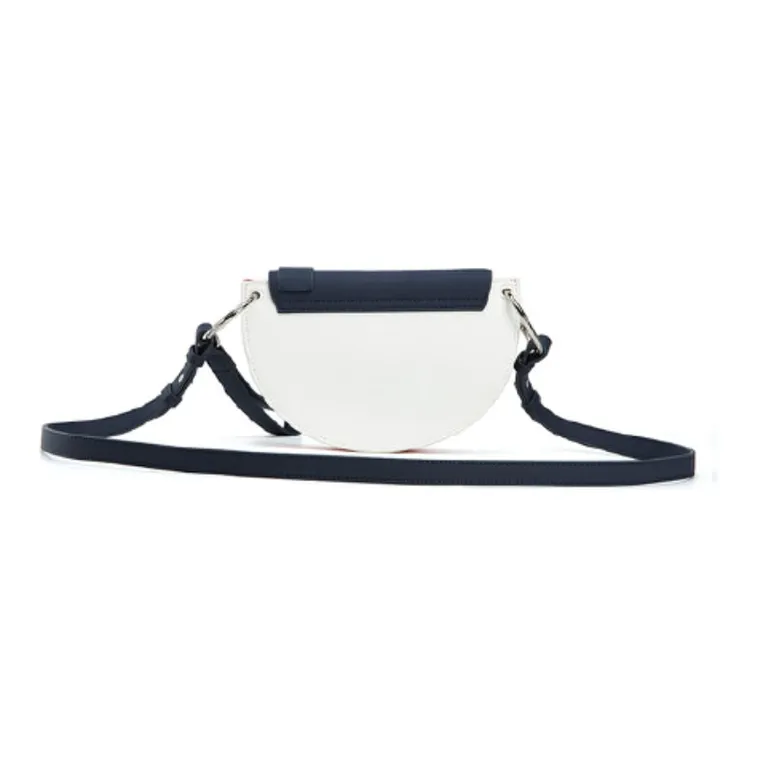 FILA Polyurethane Saddle Bag Crescent Bag Shoulder Bag Crossbody Bag Regular Women's White & Blue-2