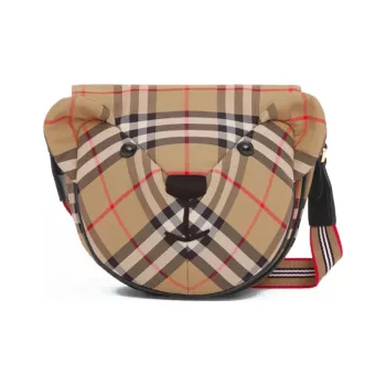 Burberry Vintage Leather Bear Crossbody Bag Shoulder Bag Kids' Khaki