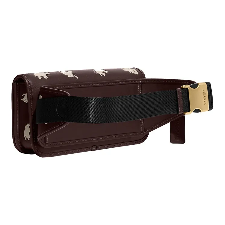 COACH Dinky Leather Fanny Pack Small Size Women's Dark Brown-1