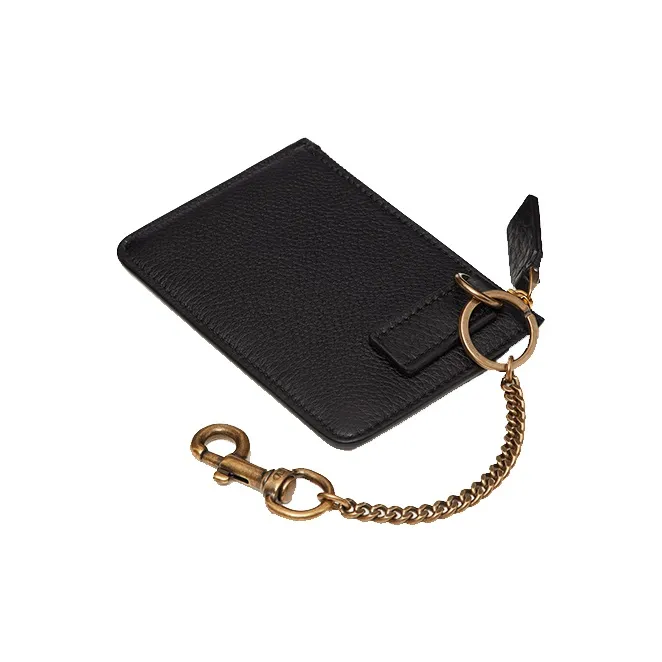 Valentino Calfskin Card Holder Men's Black-2