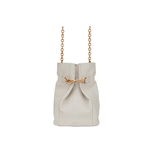 SAINT LAURENT Sheepskin Bucket Bags Crossbody Bag Shoulder Bag Women's Vintage White