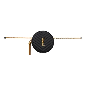 SAINT LAURENT Cow Leather Fanny Pack Women's Black