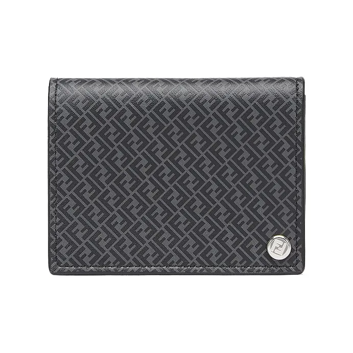 FENDI Cow Leather Wallet Men's Black-0