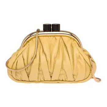MIU MIU Soft Sheep Leather Handbag Shoulder Bags Women's Vanilla