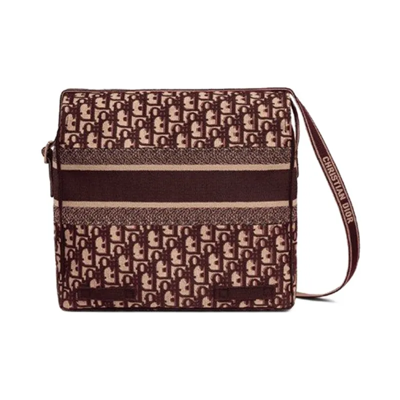 DIOR DiorCamp Canvas Vintage Preppy Style Messenger Bag Shoulder Bag Crossbody Bag Regular Women's Burgundy-2