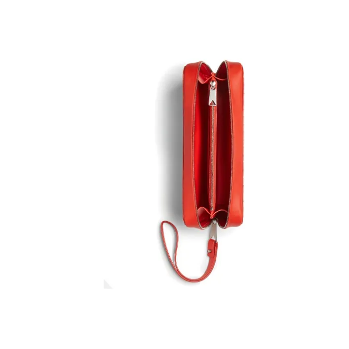 Bottega Veneta Cow Leather Clutch Men's Tomato Red-1
