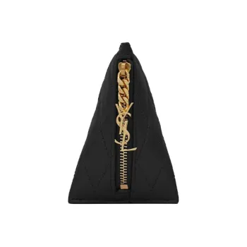 SAINT LAURENT Lambskin Hanging Decorative Coin Purses Small Size Women's Black