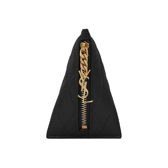 SAINT LAURENT Lambskin Charm Coin Purse Trumpets Women's Black-0