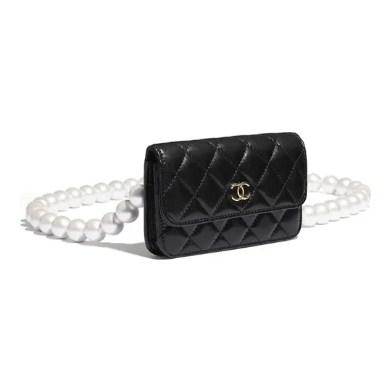 CHANEL Sheepskin Shoulder Bag Women's Black-1