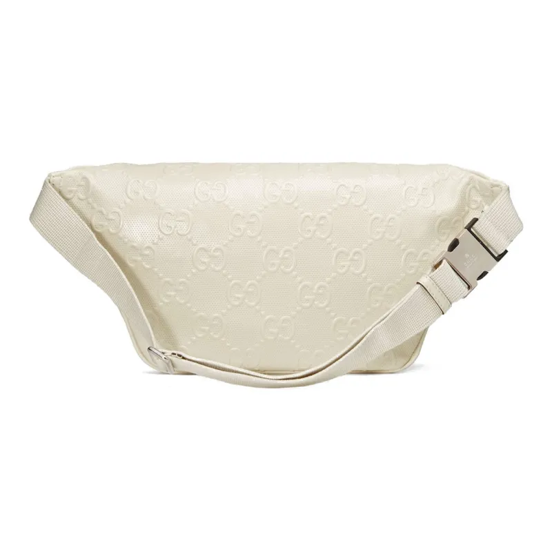 GUCCI Leather Fanny Pack Sling Bags Regular Men's White-3