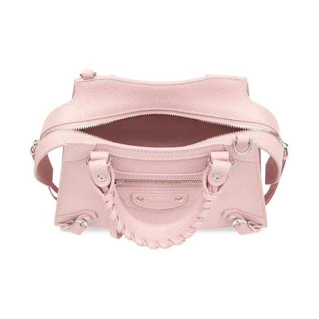 Balenciaga Neo Classic Biker Bag Grained Cow Leather Handbag Shoulder Bag Crossbody Bag Mini Women's Pink-3