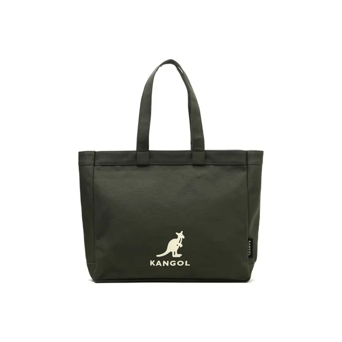 KANGOL Cotton Canvas Portable Tote Bag Regular Unisex Army Green-0