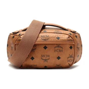 MCM Leather Clutch, Shoulder Bag, Crossbody Bag Small Size Women's Brown Cognac