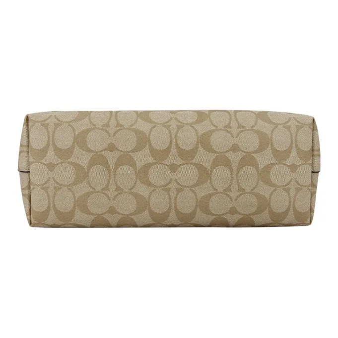 COACH Tote 30 Monogram Tote Shoulder Bag Women's Khaki White-3