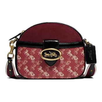 COACH Kat Leather Saddle Bag Shoulder Bag Crossbody Bag Women's Red/multicolored