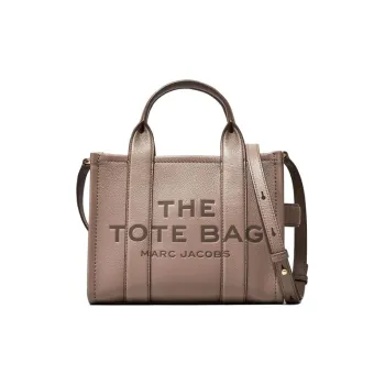 MARC JACOBS Tote Leather Tote Bag Shopping Bag Shoulder Bag Crossbody Bag Handbag Small Size Unisex Cement