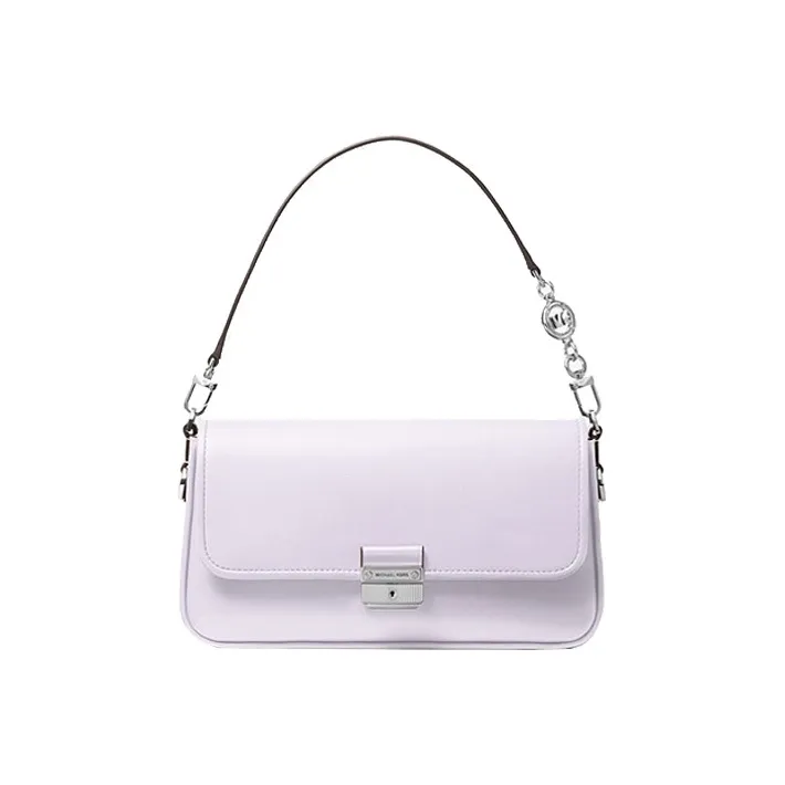 MICHAEL KORS Bradshaw Polyester With Leather Baguette Shoulder Bag Women's Lavender Purple-0