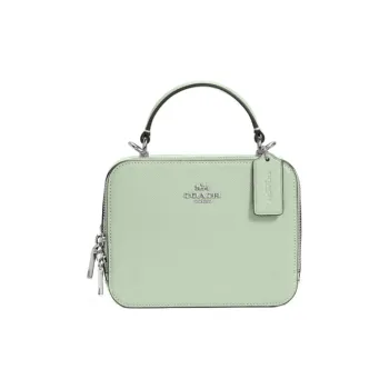COACH BOX CROSSBODY Leather Shoulder Bag Crossbody Bag Handbag Women's Light Green