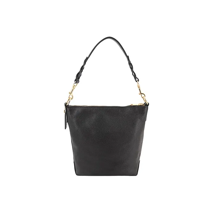 COACH Leather Bucket Bag, Hobo Bag, Shoulder Bag, Crossbody Bag Medium Size Women's Black-1